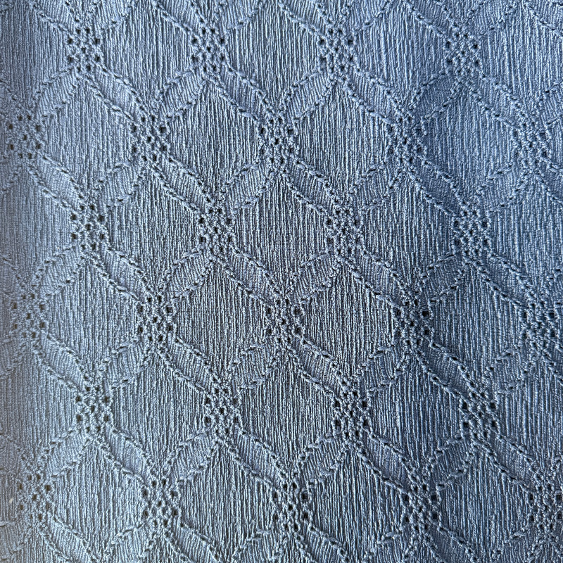 NO7002 Tecido crepe de malha urdida com padrão de diamante moderno
